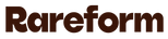 Rareform wordmark in dark chocolate